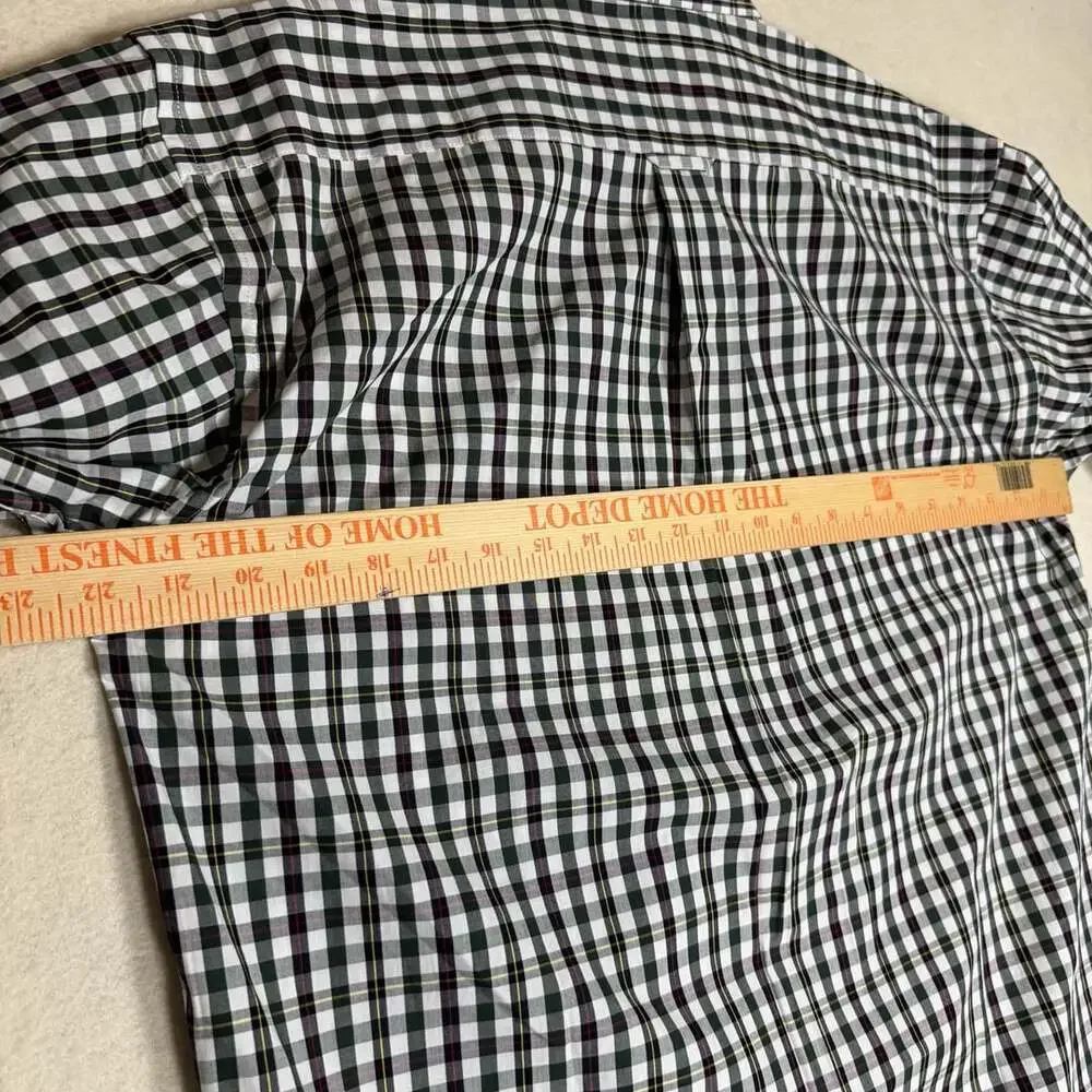 Vintage Polo Ralph Lauren Shirt Mens M Button Down Black Gingham Plaid Cotton